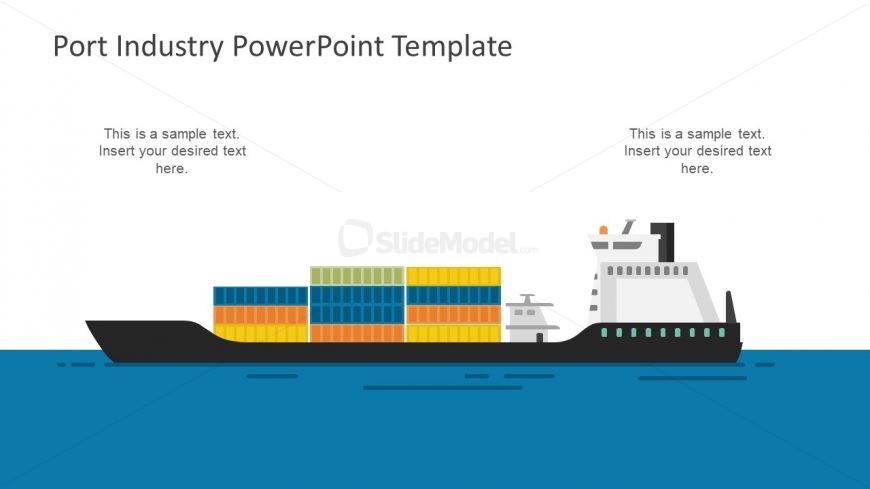 Ship Full Of Containers Template SlideModel