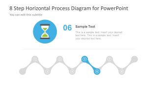 Hour Glass Icon 8 Step Horizontal Process