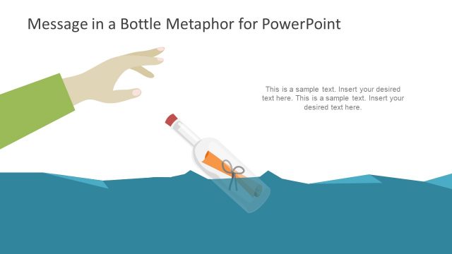 Message in a Bottle PowerPoint Illustration