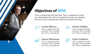 Objectives Slide of a Business Process Management PowerPoint Template
