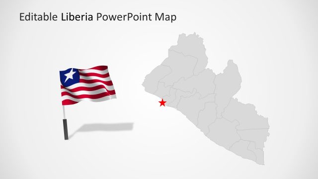Map and Flag Template for Liberia