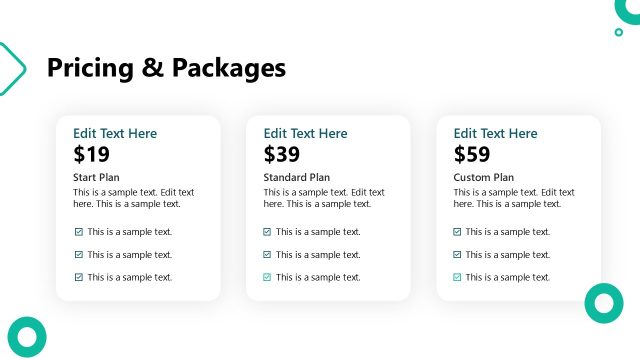 Pricing and Packages Slide for PowerPoint