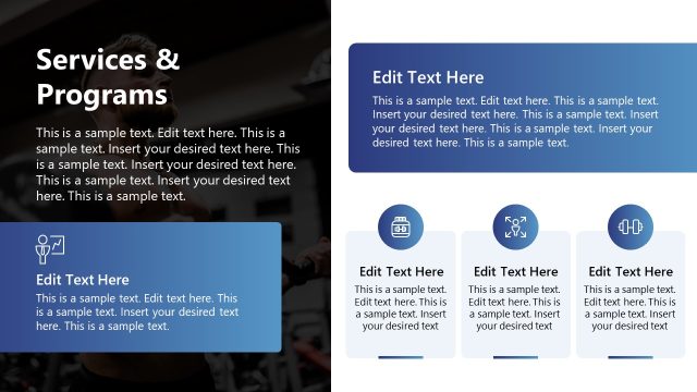 Services and Programs Slide – Fitness Center Business Template