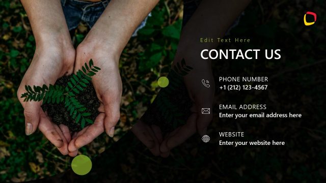 Contact Us Slide for Environmental Impact Report Template