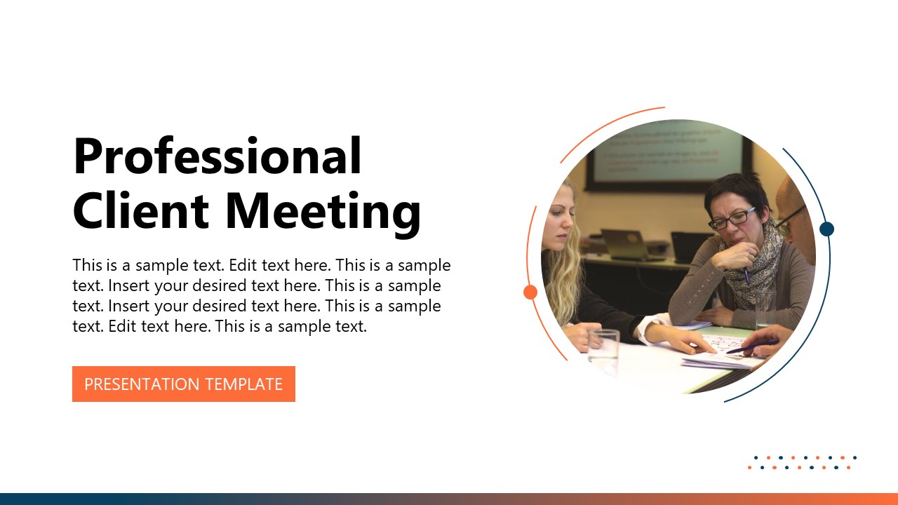 Editable Title Slide for Client Meeting Template