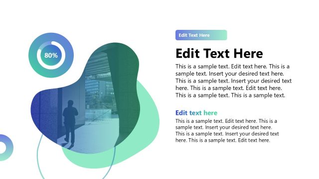 Organic Shapes Layout Template Slide with Chart