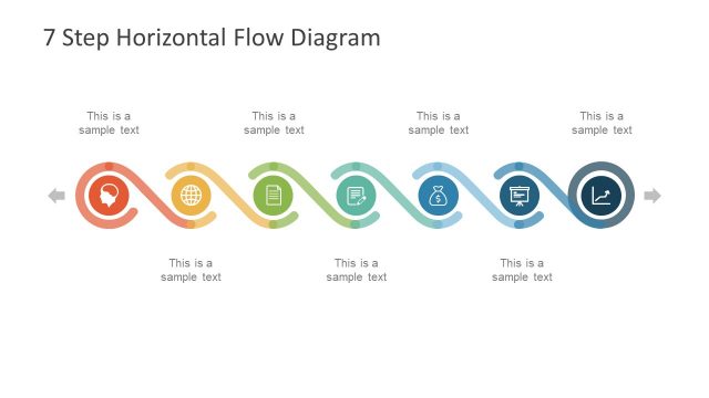 7 Step Horizontal Flow Diagram for PowerPoint