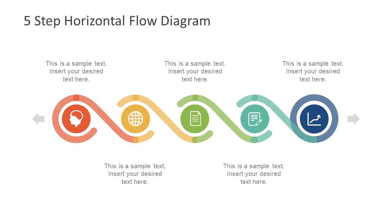 5 Step Horizontal Flow Diagram for PowerPoint - SlideModel process flow diagram template ppt 