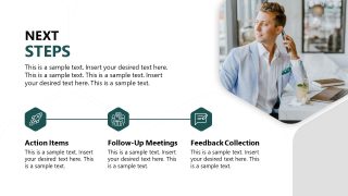 Next Steps Presentation Slide with Editable Text