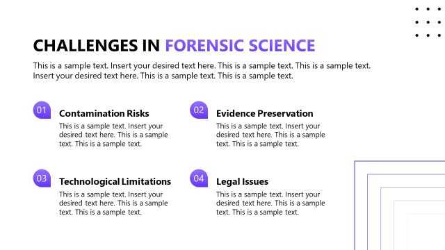 Challenges in Forensic Science PPT Slide