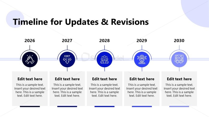 Horizontal Timeline PPT Slide 