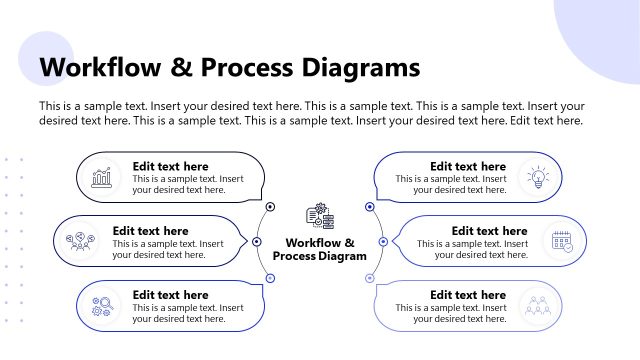 Workflow and Process Diagram PPT Template Slide