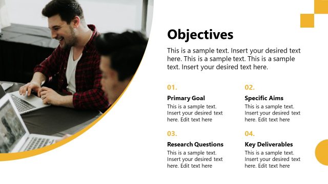 Slide for Showing Business Objectives