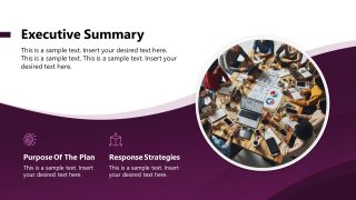 Editable Executive Summary PPT Slide Template with Purple Background