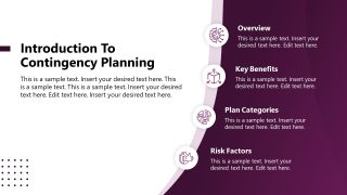 Template Slide with Icons for Introduction to Contingency Planning