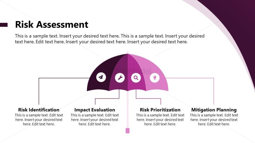 PPT Risk Assessment Slide Template with Icons