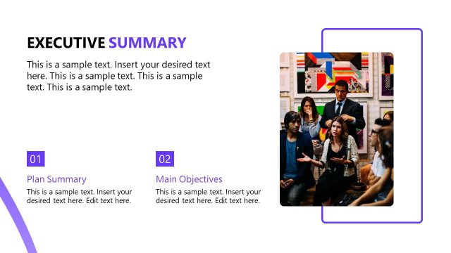 Executive Summary Slide – Internal Communication Template
