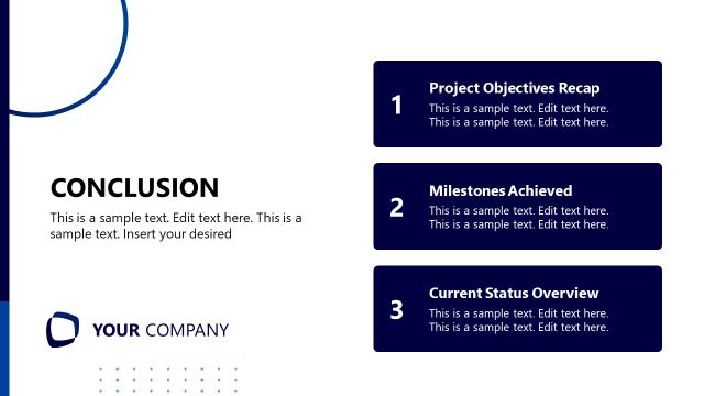 Conclusion Slide – Project Status PPT Template