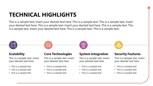 Technical Highlights Slide with Horizontal Timeline