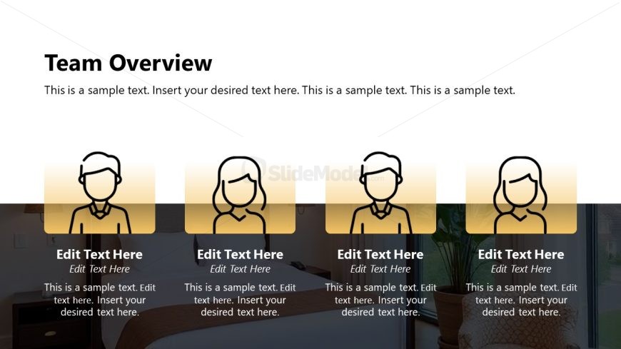 Slide for Team Members Presentation - Hotel Pitch Deck Template Slide