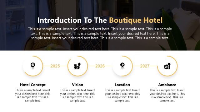 Slide for Introduction Slide – Boutique Hotel Pitch Deck