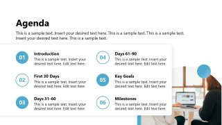 Creative Slide for Agenda Presentation of 90 Day Plan