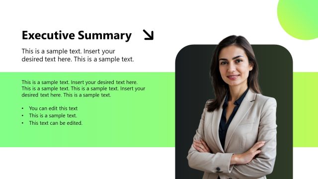 Executive Summary Slide – Strategic Initiatives Template
