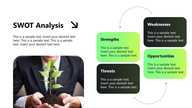 SWOT Analysis Slide with Square Shapes