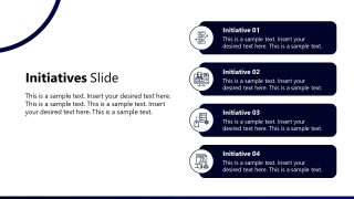 Editable Initiatives Slide Template for Leadership Transition Template