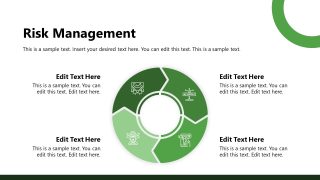 Four Segments Circular Diagram Slide Template 