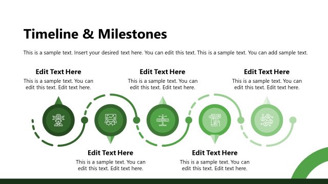 Horizontal Timeline Slide with Graphical Icons