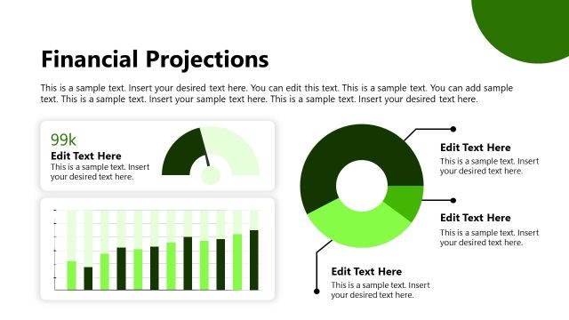 Financial Projections Presentation Slide with Data-Driven Charts