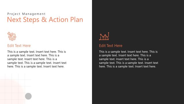 Next Steps & Action Plan PPT Template Slide with Infographics