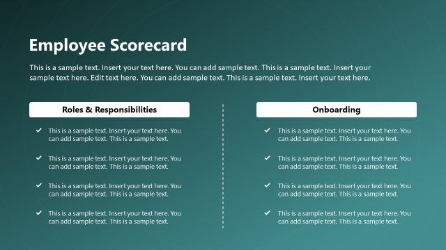 Engaging Employee Scorecard Template Slide