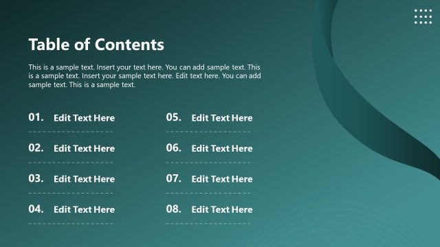 Table of Contents PPT Slide – New Employee Onboarding Template