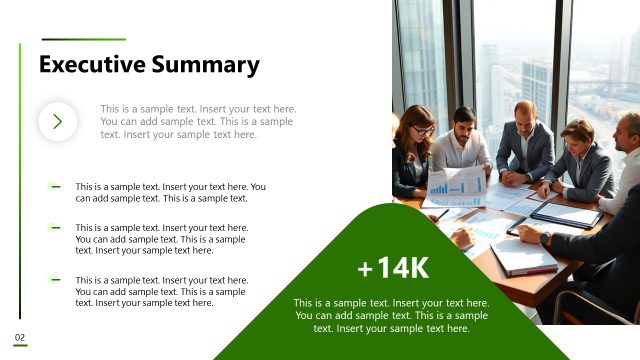 Executive Summary Presentation Slide – Corporate Turnaround Strategy Template