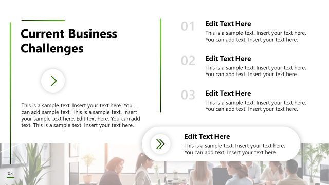 Editable Current Business Challenges PPT Slide