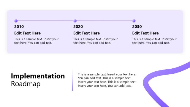 Implementation Roadmap Horizontal Timeline Slide