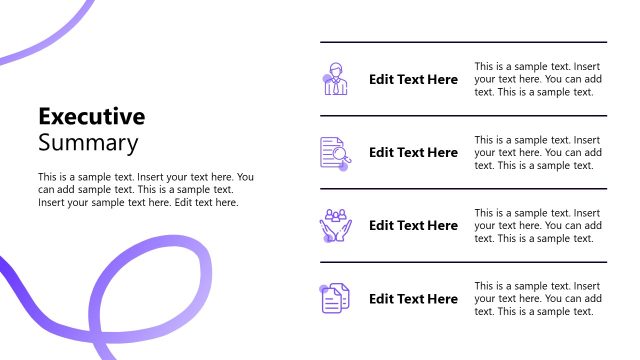 Executive Summary Slide – Business Restructuring Plan Presentation Template