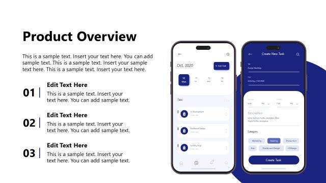 Product Overview Slide with Placeholder Text