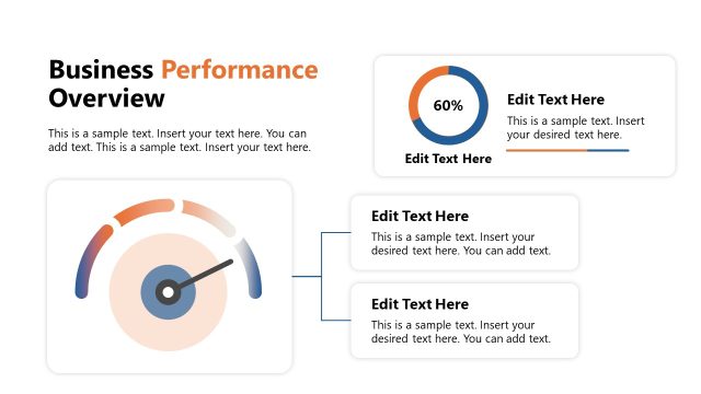 Business Performance Overview Slide with Speedometer Diagram