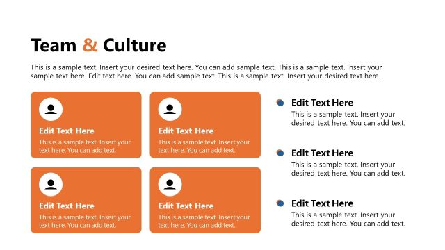 Team & Culture Slide with Infographics