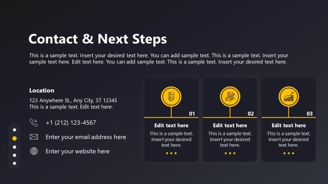 Contact & Next Steps Slide – Film Pitch Template