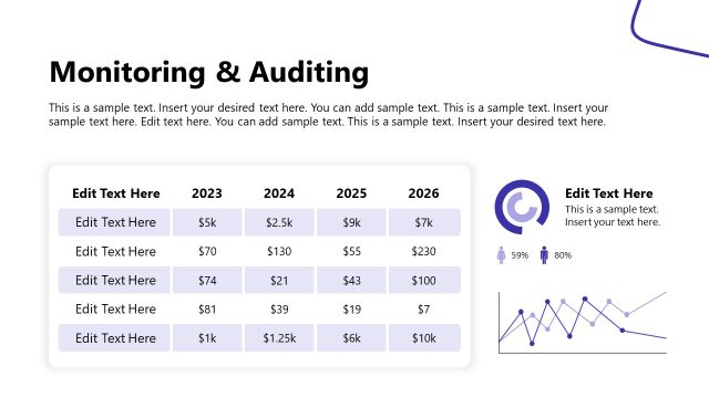 Editable Monitoring & Auditing Table Slide