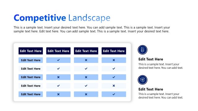 Editable Competitive Landscape Slide with Table