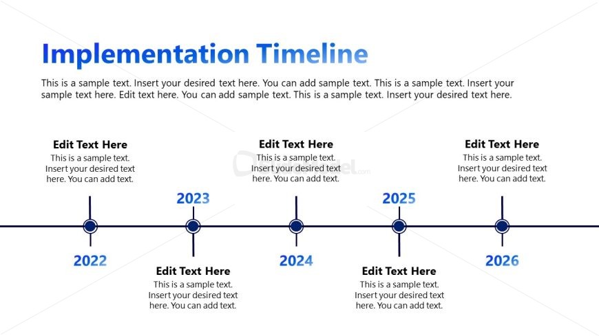 Horizontal Timeline Diagram - Marketing Implementation Plan Template