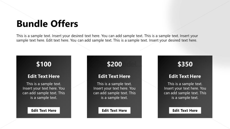 Product Catalog Presentation Template Slide for Bundles