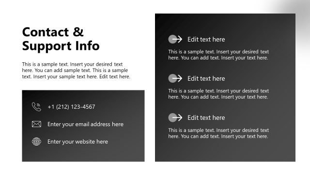 Contact & Support Info Slide – Product Catalog PPT Template