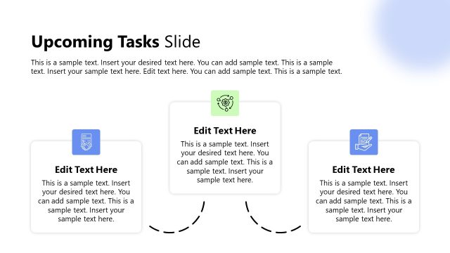 Upcoming Tasks Presentation Slide with Unique Icons