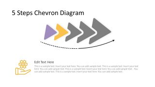 5 Steps Chevron Diagrams Process Presentation PPT Slide